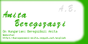 anita beregszaszi business card