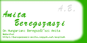 anita beregszaszi business card